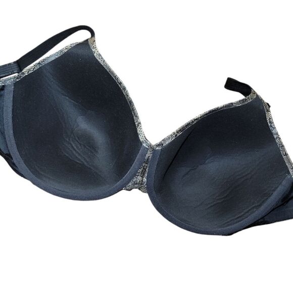 Bali One Smooth U Underwire Bra Smoothing Full-coverage Bra Black/Nude Lace 40DD - Picture 7 of 8